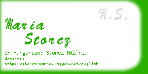 maria storcz business card